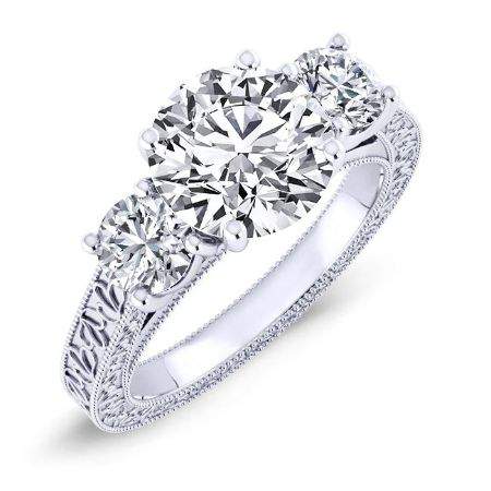 Belladonna Round Diamond Engagement Ring (Lab Grown Igi Cert) whitegold
