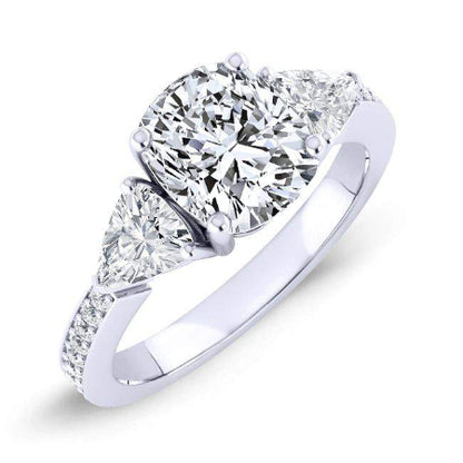 Snowdonia Cushion Moissanite Engagement Ring whitegold