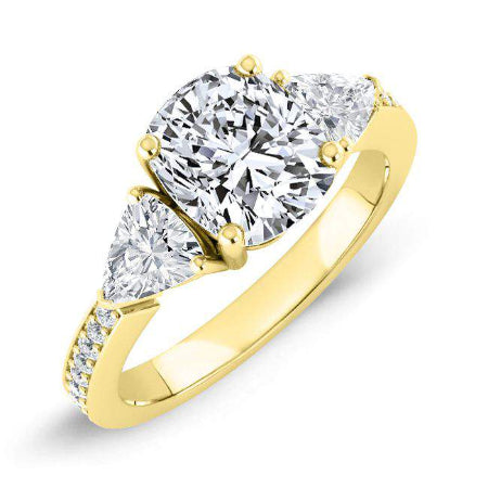 Snowdonia Cushion Moissanite Engagement Ring yellowgold