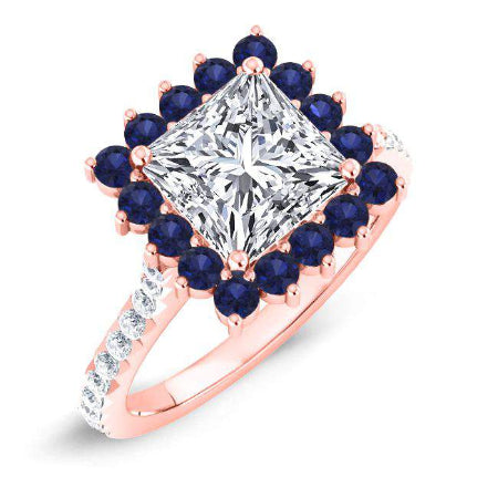 Gazania Princess Moissanite Engagement Ring rosegold