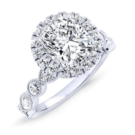 Aubretia Cushion Diamond Engagement Ring (Lab Grown Igi Cert) whitegold