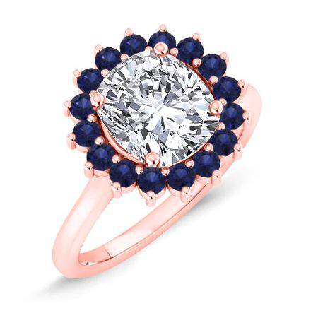 Dicentra Diamond Matching Band Only (engagement Ring Not Included) For Ring With Cushion Center rosegold