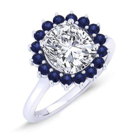 Dicentra Moissanite Matching Band Only (engagement Ring Not Included) For Ring With Cushion Center whitegold