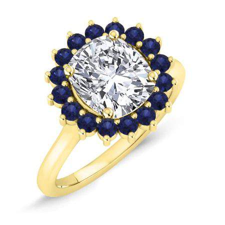 Dicentra Cushion Diamond Engagement Ring (Lab Grown Igi Cert) yellowgold