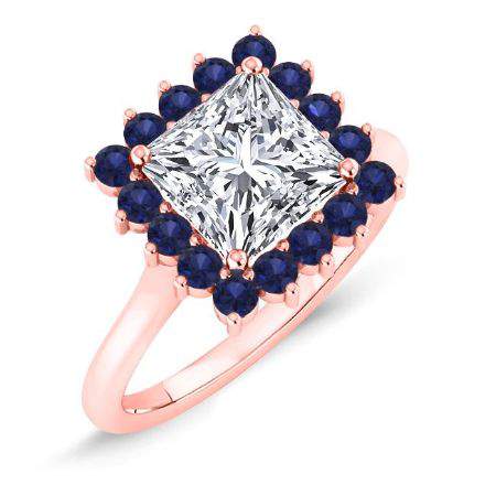 Dicentra Moissanite Matching Band Only (engagement Ring Not Included) For Ring With Princess Center rosegold