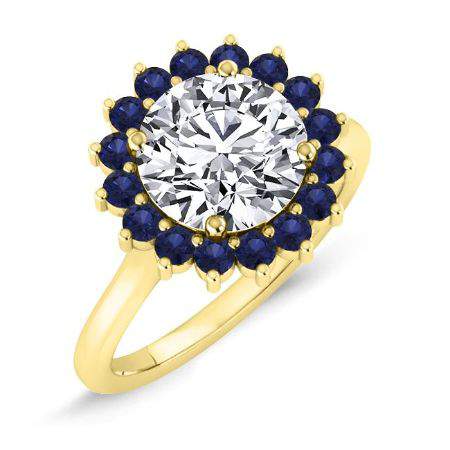 Dicentra Round Moissanite Engagement Ring yellowgold