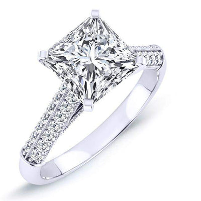 Iberis Princess Moissanite Engagement Ring whitegold