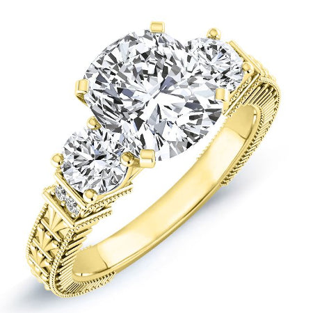 Angelonia Cushion Diamond Engagement Ring (Lab Grown Igi Cert) yellowgold