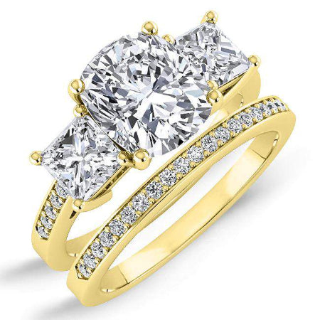 Dietes Cushion Diamond Bridal Set (Lab Grown Igi Cert) yellowgold