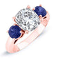 Fuschia Cushion Diamond Engagement Ring (Lab Grown Igi Cert) rosegold