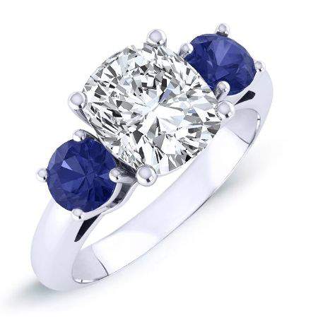 Fuschia Cushion Diamond Engagement Ring (Lab Grown Igi Cert) whitegold