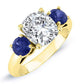 Fuschia Cushion Diamond Engagement Ring (Lab Grown Igi Cert) yellowgold