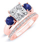 Fuschia Moissanite Matching Band Only (engagement Ring Not Included) For Ring With Princess Center rosegold