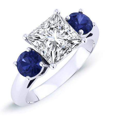 Fuschia Princess Diamond Engagement Ring (Lab Grown Igi Cert) whitegold