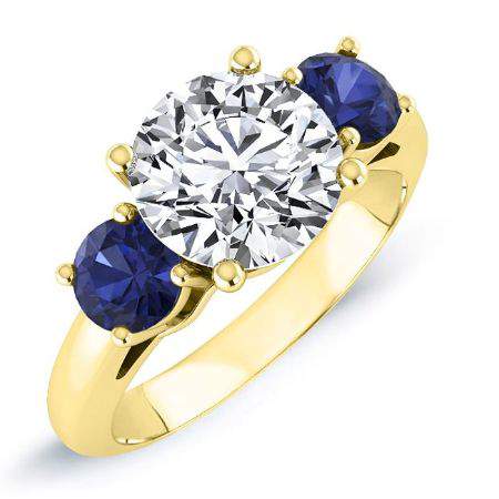 Fuschia Round Moissanite Engagement Ring yellowgold