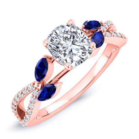 Alba Cushion Diamond Engagement Ring (Lab Grown Igi Cert) rosegold
