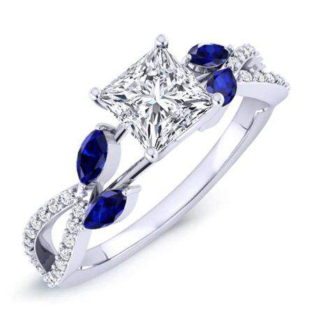 Alba Princess Diamond Engagement Ring (Lab Grown Igi Cert) whitegold