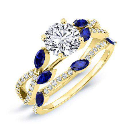 Alba Round Diamond Bridal Set (Lab Grown Igi Cert) yellowgold