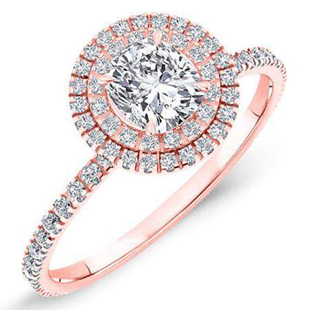 Juniper Cushion Moissanite Engagement Ring rosegold