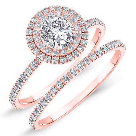 Juniper Cushion Diamond Bridal Set (Lab Grown Igi Cert) rosegold