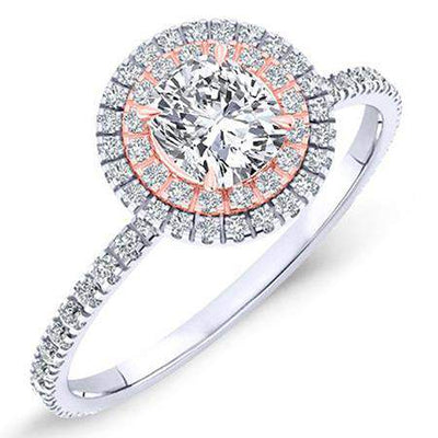 Juniper Cushion Moissanite Engagement Ring whitegold