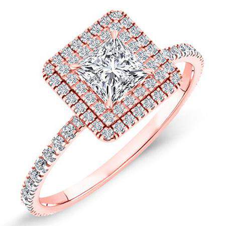 Juniper Princess Moissanite Engagement Ring rosegold