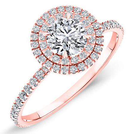 Juniper Round Moissanite Engagement Ring rosegold