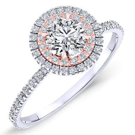 Juniper Round Moissanite Engagement Ring whitegold