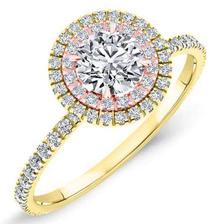 Juniper Round Moissanite Engagement Ring yellowgold