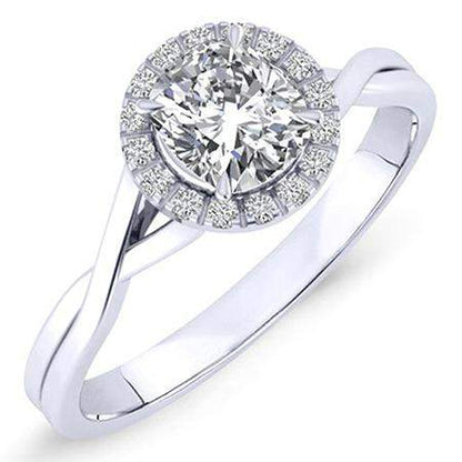 Larkspur Cushion Moissanite Engagement Ring whitegold