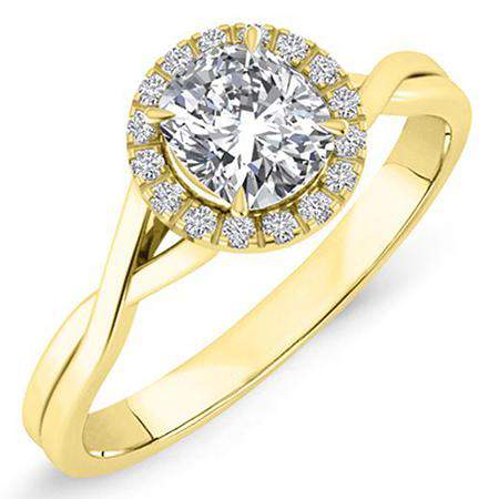 Larkspur Cushion Moissanite Engagement Ring yellowgold