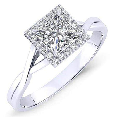 Larkspur Princess Moissanite Engagement Ring whitegold