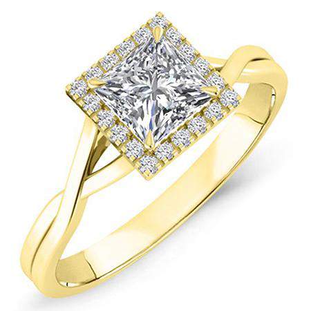 Larkspur Princess Moissanite Engagement Ring yellowgold