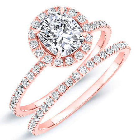 Columbine Cushion Diamond Bridal Set (Lab Grown Igi Cert) rosegold