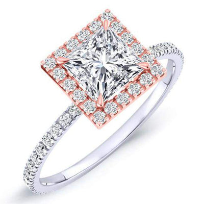 Columbine Princess Moissanite Engagement Ring whitegold