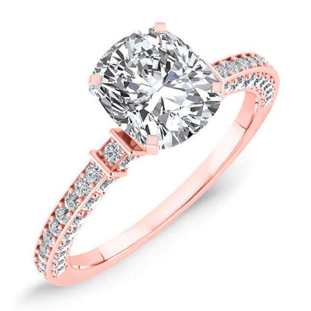 Daphne Cushion Moissanite Engagement Ring rosegold