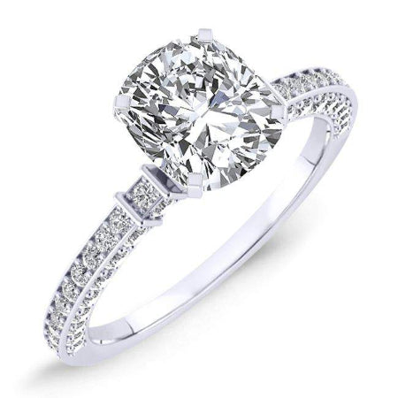 Daphne Cushion Diamond Engagement Ring (Lab Grown Igi Cert) whitegold