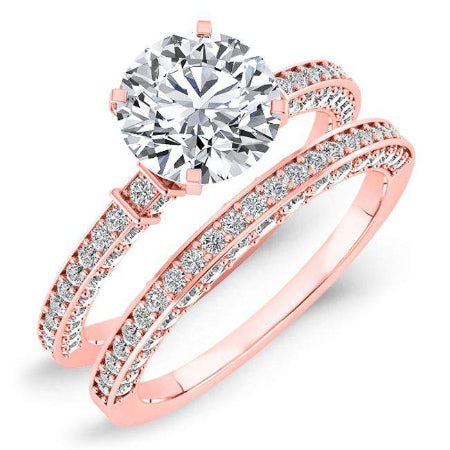 Daphne Round Diamond Bridal Set (Lab Grown Igi Cert) rosegold