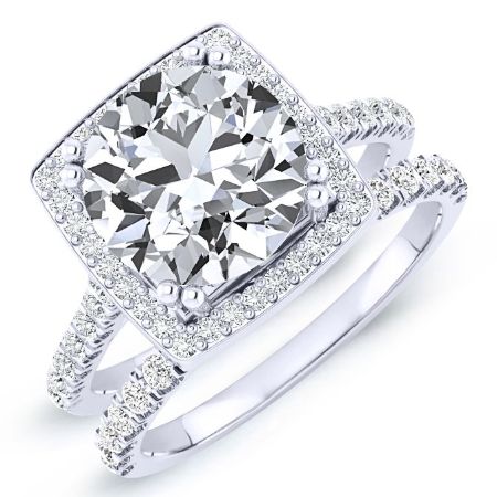 Aster Moissanite Matching Band Only (engagement Ring Not Included) For Ring With Round Center whitegold
