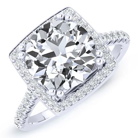 Aster Round Moissanite Engagement Ring whitegold