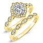 Petal Moissanite Matching Band Only (engagement Ring Not Included) For Ring With Cushion Center yellowgold