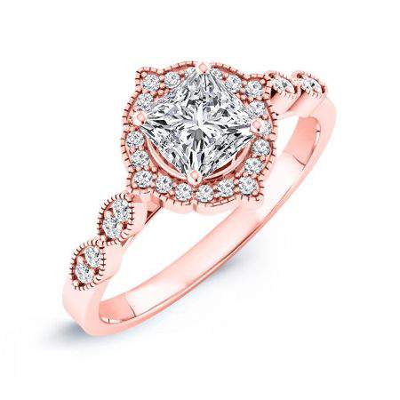 Petal Princess Diamond Engagement Ring (Lab Grown Igi Cert) rosegold