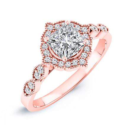 Petal Princess Moissanite Engagement Ring rosegold