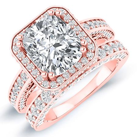 Buttercup Cushion Diamond Bridal Set (Lab Grown Igi Cert) rosegold