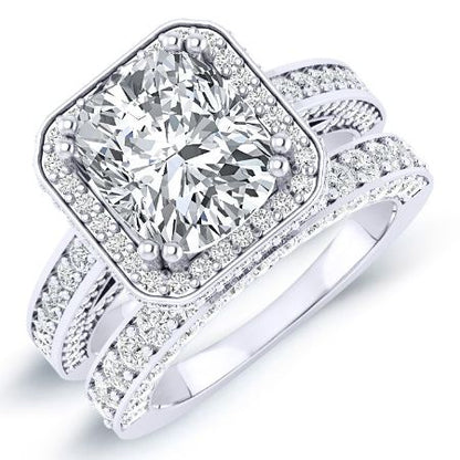 Buttercup Cushion Diamond Bridal Set (Lab Grown Igi Cert) whitegold