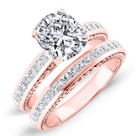 Peony Cushion Diamond Bridal Set (Lab Grown Igi Cert) rosegold