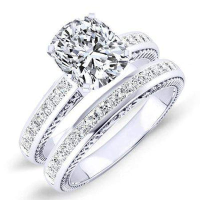 Peony Cushion Diamond Bridal Set (Lab Grown Igi Cert) whitegold