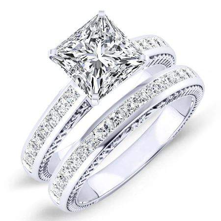 Peony Diamond Matching Band Only (engagement Ring Not Included) For Ring With Princess Center whitegold