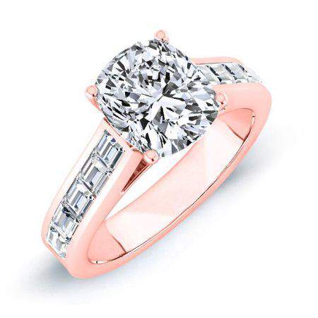 Yarrow Cushion Moissanite Engagement Ring rosegold