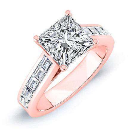 Yarrow Princess Moissanite Engagement Ring rosegold